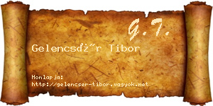 Gelencsér Tibor névjegykártya